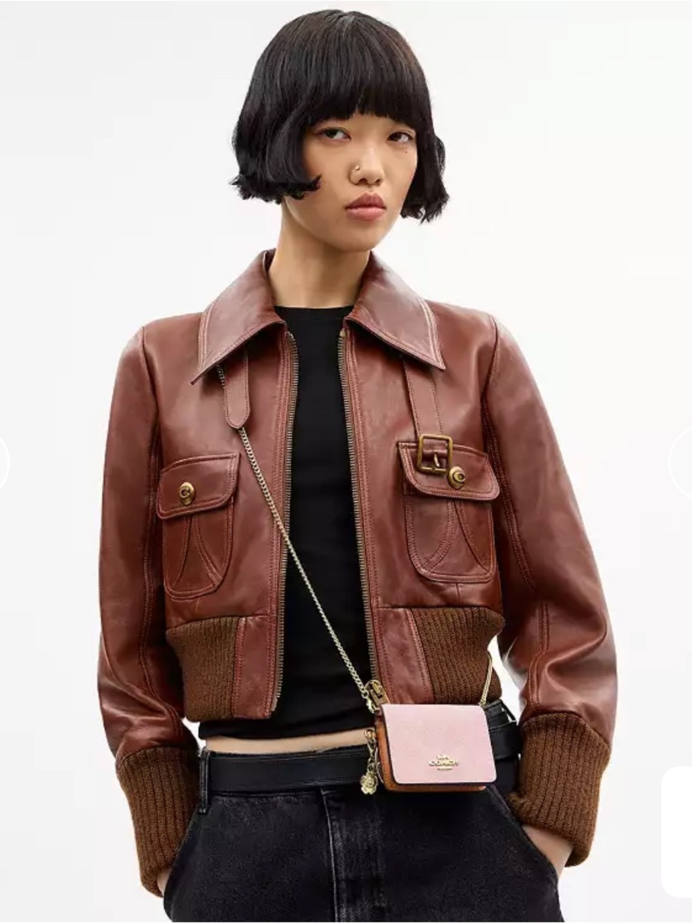 Coach Mini Wallet On A Chain In Signature Canvas With Charms-GOLD/POWDER PINK